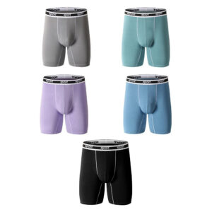 Nanaco Men's Long Modal Boxers U-convex Breathable Soft Plus Size XL-4XL Male Underwear 5pcs/pack