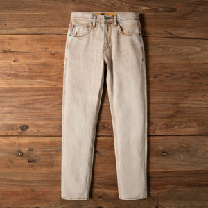 New Style Men's Redline Denim Pants Khaki Amekaji Fitted Straight Elastic Jeans